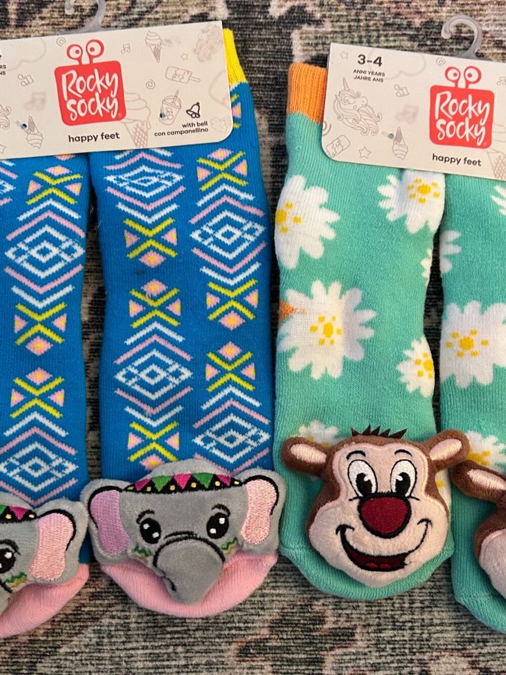 Two NEW Pair of Toddler Rocky Socky Socks